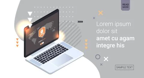 Virtual private network cyber web security and privacy concept secure vpn online Stock Illustration