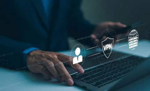 Virtual private network encryption connection concept. Using VPN for secure Stock Photos