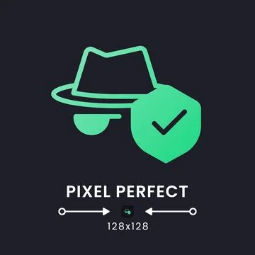 Virtual private network green solid gradient desktop icon on black Stock Illustration