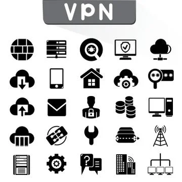 Virtual private network icons Stock Illustration
