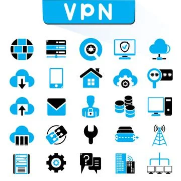 Virtual private network icons Stock Illustration