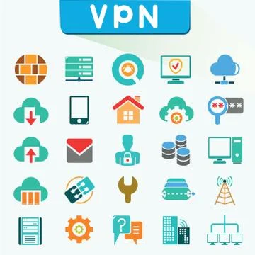 Virtual private network icons Stock Illustration