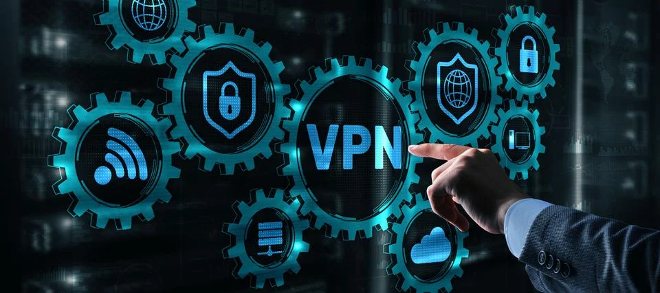 Virtual Private Network or Internet Security Concept Stock Photos