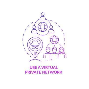Virtual private network protecting data purple concept icon Illustrazione stock