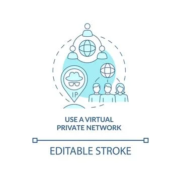 Virtual private network protecting user data concept icon Illustrazione stock