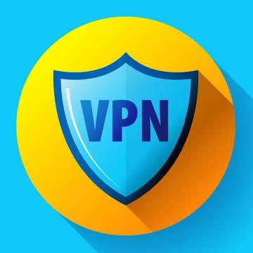 Virtual Private Network shield icon showing online security, data protection Illustrazione stock