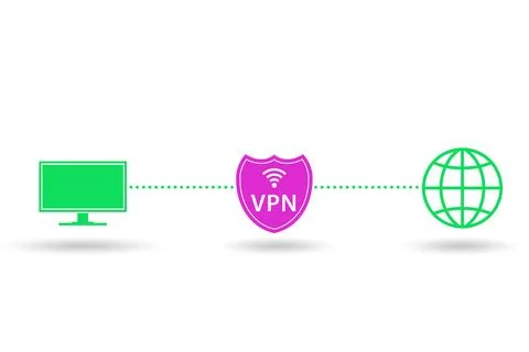 Virtual private network VPN cyber concept Illustrazione stock