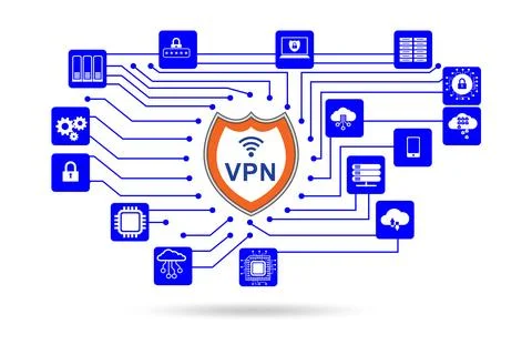 Virtual private network VPN cyber concept Stock Illustration