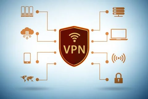 Virtual private network VPN cyber concept 스톡 일러스트