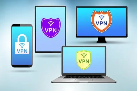 Virtual private network VPN cyber concept Illustrazione stock