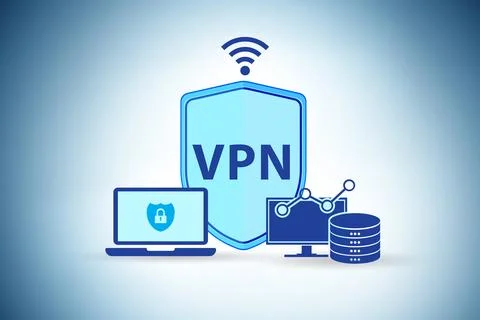Virtual private network VPN cyber concept Illustrazione stock