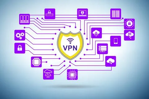 Virtual private network VPN cyber concept Stock Illustration