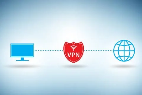 Virtual private network VPN cyber concept Illustrazione stock
