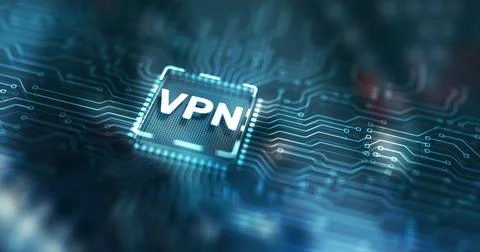 Virtual private network VPN on Gears Server Background Stock Illustration