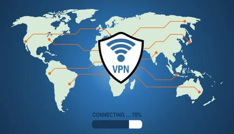 Virtual Private Network (VPN). Stock Illustration