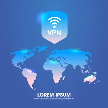 Virtual private network web security privacy concept secure vpn connection Illustrazione stock