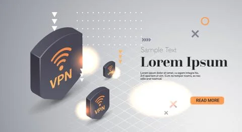 Virtual private network web security privacy concept secure vpn connection Stock-Illustration