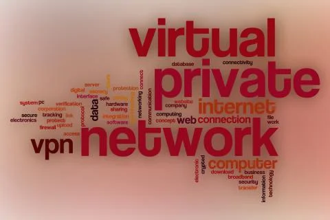 Virtual private network word cloud with abstract background 스톡 일러스트