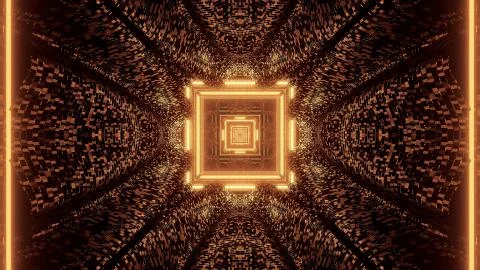 Virtual projection of lights forming a square pattern behind a dark backgroun Stock Illustration