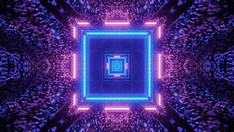 Virtual projection of lights forming a square pattern behind a dark backgroun イラスト素材