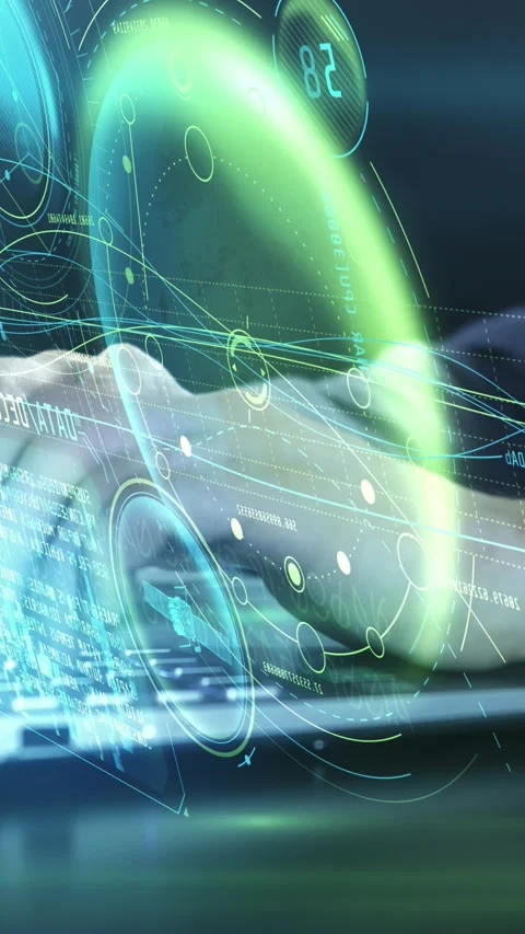 Virtual protection and data encryption on a laptop. Stock Footage 285897077