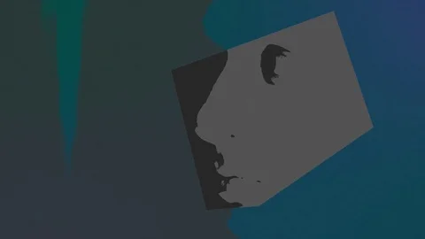 Virtual psychedelic girl close-up looking in the deep imagination. Stock Footage 77450993