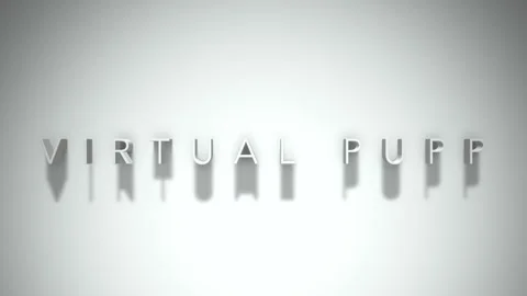 Virtual pupp 3D title animation white text on a white background Stock Footage 299824656