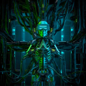 The virtual quantum reaper Illustrazione stock