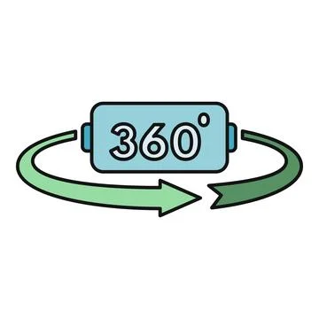 Virtual reality 360 degree panoramic view icon Stock Illustration