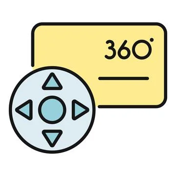 Virtual reality 360 degree panoramic view control Stock Illustration