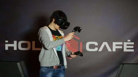 Virtual reality with 3d glasses Video stock 118248446