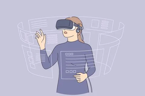 Virtual reality and high technologies concept 库存插图