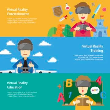 Virtual reality applications Stock Illustration