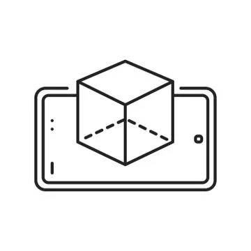 Virtual reality apps black line icon. Innovative technology. Pictogram for we Stock Illustration