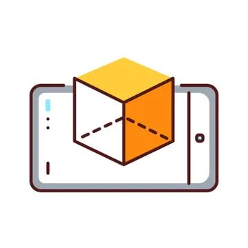 Virtual reality apps color line icon. Innovative technology. Pictogram for we Stock Illustration