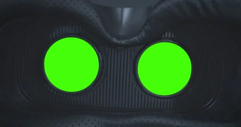 Virtual Reality AR Glasses Headset with green screen placeholders on the lenses Stock Footage 171678625