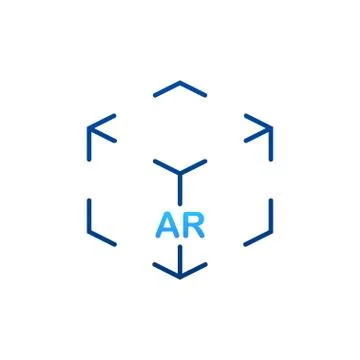 Virtual reality. AR for video game design. Media technology. Design concept 库存插图