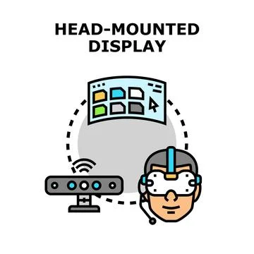 Virtual reality augmented gaming experience display headset Stock Illustration