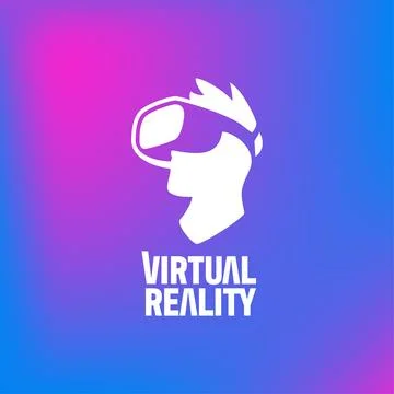 Virtual Reality Augmented Gaming Future Vector Logo Stock Illustration