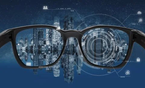 Virtual reality, augmented reality and smart glasses technology Stock Photos