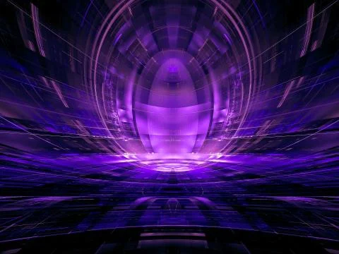 Virtual reality background - abstract digitally generated 3d illustration Stock Illustration