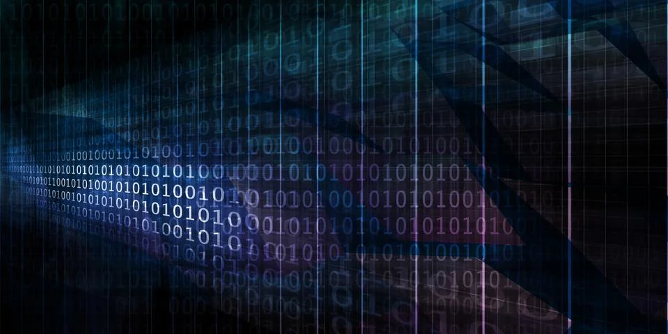 Virtual Reality Binary Simulation Digital Environment Technology Illustrazione stock