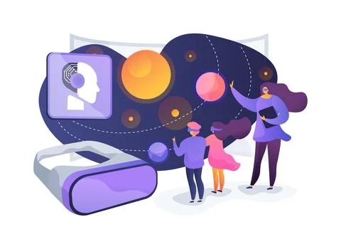 Virtual Reality Classroom abstract concept vector illustration. Stock Illustration