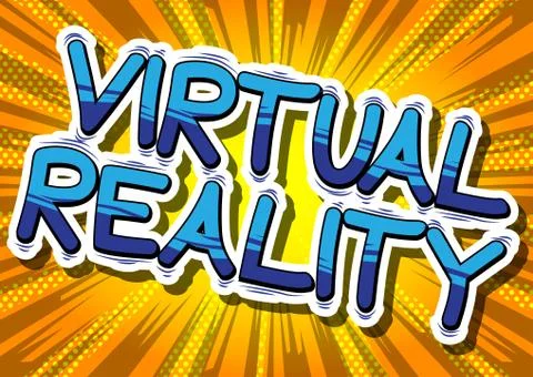 Virtual Reality - Comic book style word on abstract background. 스톡 일러스트