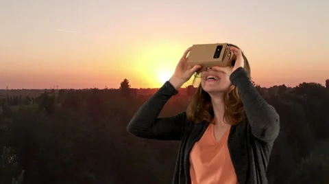 Virtual reality composition of landscapes Stock Footage 61815849