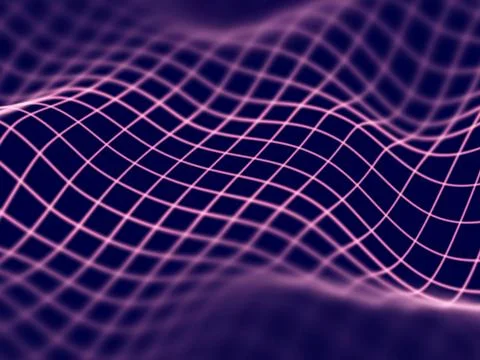 Virtual reality concept: abstract digital landscape grid in cyberspace. 스톡 일러스트