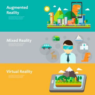 Virtual reality concept collection Stock Illustration