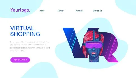 Virtual reality concept Virtual Shopping Flat Illustration Metaverse, can be  Stock Illustration