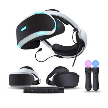 Virtual reality console game accessories element vector next gen controller Stock Illustration