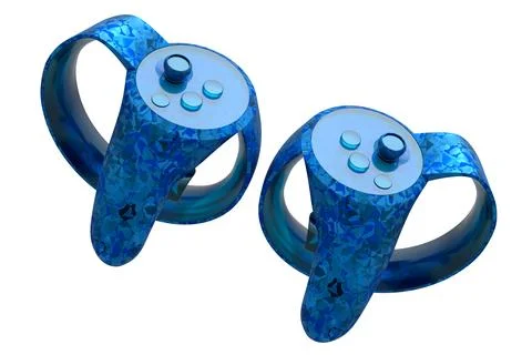 Virtual reality controller for gaming with mosaic seamless pattern on white Stock Illustration